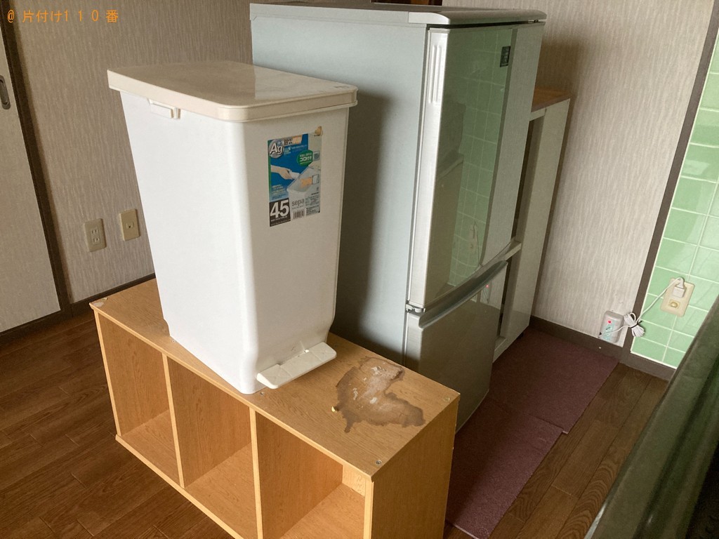 【一関市】冷蔵庫、カラーボックス、レンジ台、扇風機、衣類等の回収