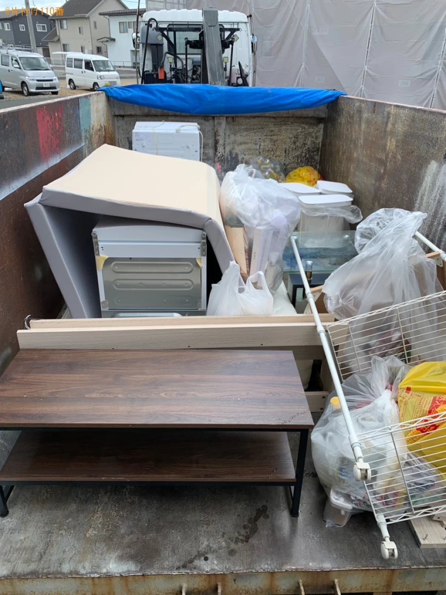 【北上市鬼柳町】マットレス付きダブルベッド、ガスコンロ等の回収